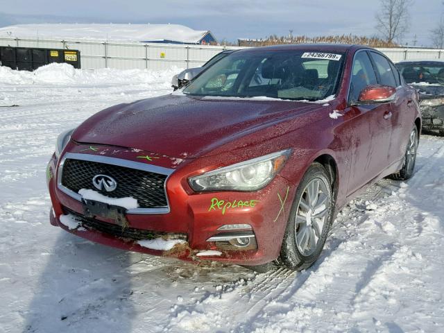 JN1BV7AR5FM422768 - 2015 INFINITI Q50 BASE RED photo 2