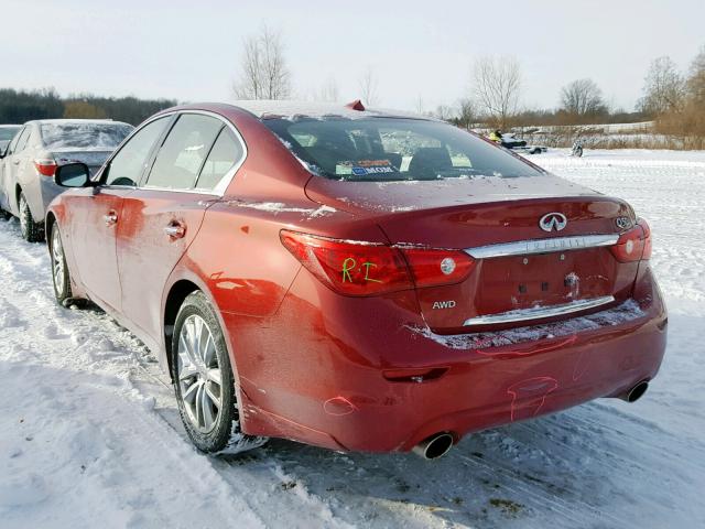 JN1BV7AR5FM422768 - 2015 INFINITI Q50 BASE RED photo 3