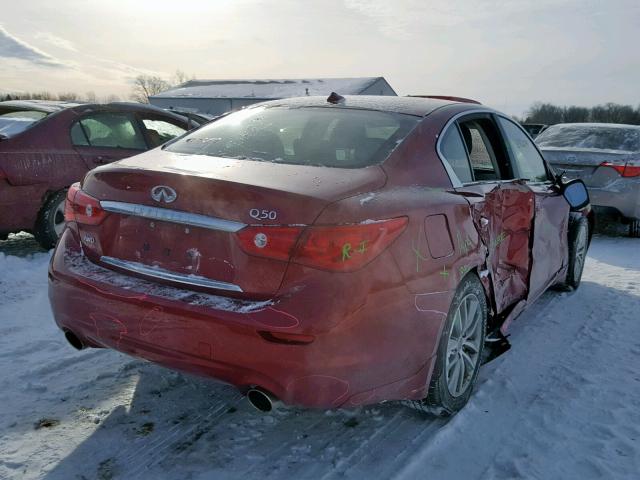 JN1BV7AR5FM422768 - 2015 INFINITI Q50 BASE RED photo 4