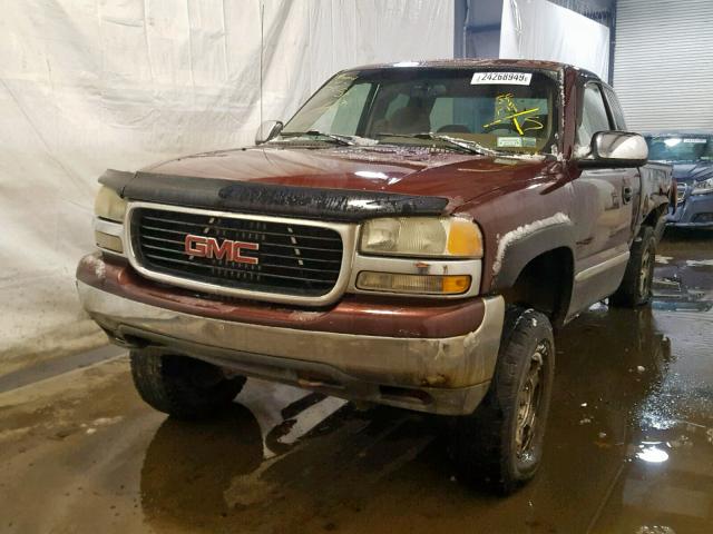 1GTEK19T9XE503767 - 1999 GMC NEW SIERRA BURGUNDY photo 2