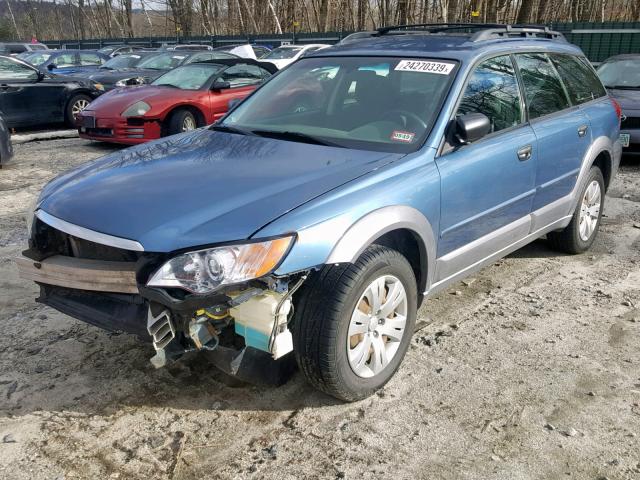 4S4BP60C597341718 - 2009 SUBARU OUTBACK BLUE photo 2