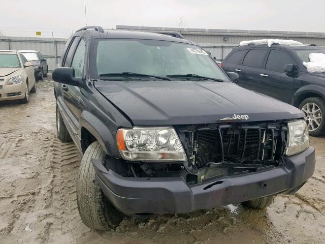 1J4GW48S44C376709 - 2004 JEEP GRAND CHER BLACK photo 1