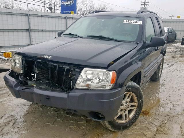 1J4GW48S44C376709 - 2004 JEEP GRAND CHER BLACK photo 2