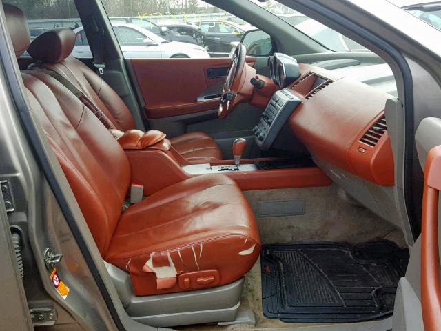 JN8AZ08W53W205449 - 2003 NISSAN MURANO SL TAN photo 5