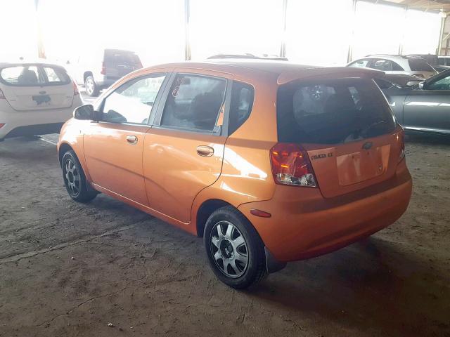 KL1TG62675B480957 - 2005 CHEVROLET AVEO LT ORANGE photo 3