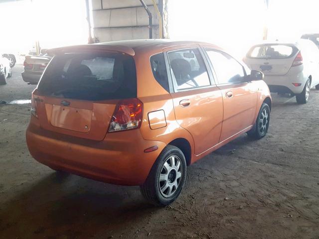 KL1TG62675B480957 - 2005 CHEVROLET AVEO LT ORANGE photo 4