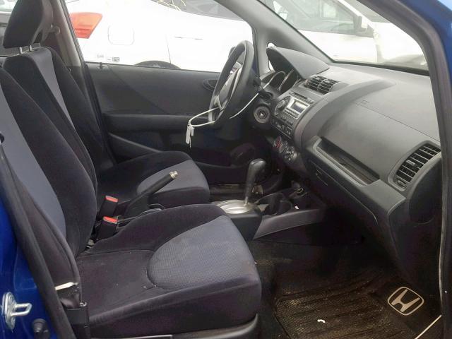 JHMGD38427S012756 - 2007 HONDA FIT BLUE photo 5