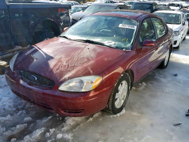 1FAFP56255A234315 - 2005 FORD TAURUS SEL RED photo 2