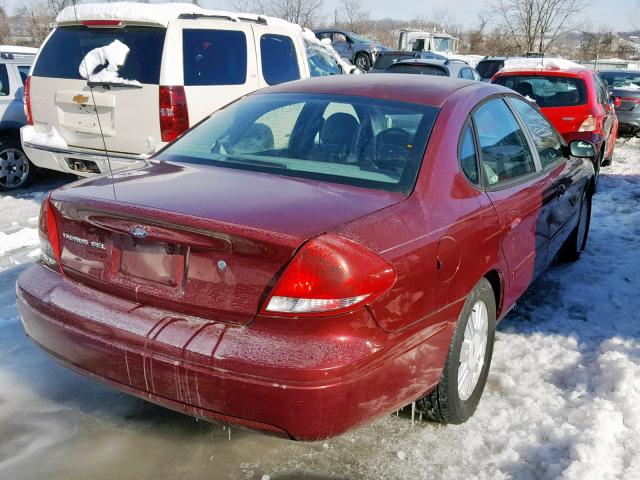 1FAFP56255A234315 - 2005 FORD TAURUS SEL RED photo 4