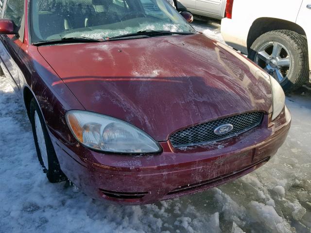 1FAFP56255A234315 - 2005 FORD TAURUS SEL RED photo 9