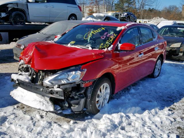 3N1AB7AP6HY325596 - 2017 NISSAN SENTRA S RED photo 2