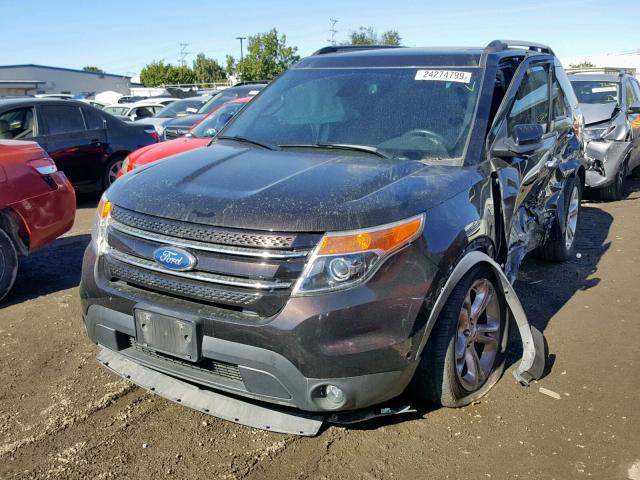 1FM5K8F84DGB27662 - 2013 FORD EXPLORER L BROWN photo 2