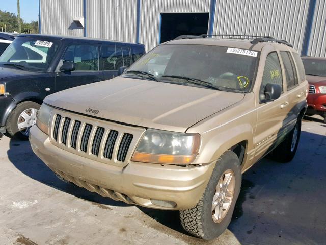 1J4G258N7YC141240 - 2000 JEEP GRAND CHER TAN photo 2