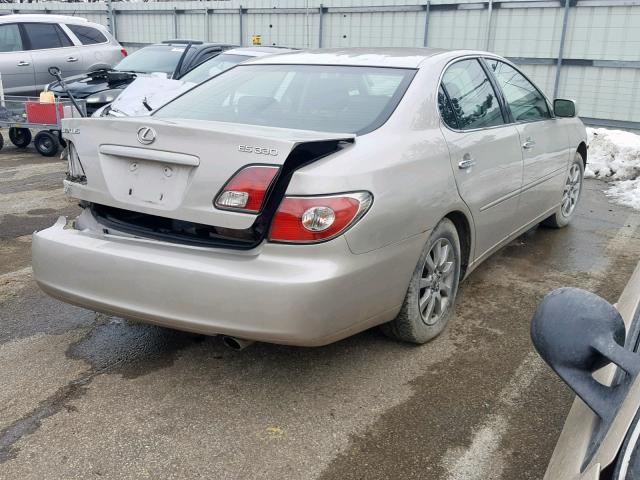 JTHBA30G940007926 - 2004 LEXUS ES 330 GOLD photo 4