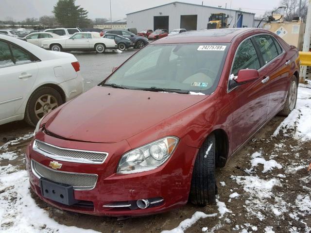 1G1ZK57789F104420 - 2009 CHEVROLET MALIBU LTZ RED photo 2