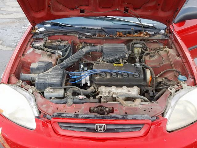 2HGEJ6448TH126823 - 1996 HONDA CIVIC DX RED photo 7