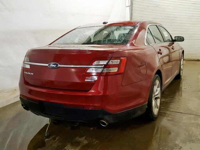 1FAHP2H81DG233229 - 2013 FORD TAURUS SEL MAROON photo 4