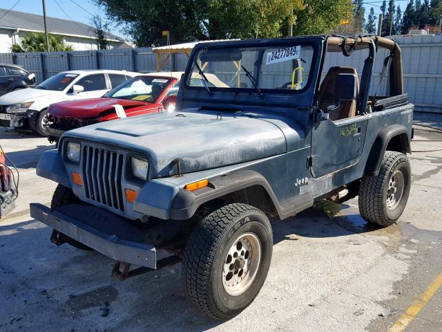 1J4FY19P3RP465881 - 1994 JEEP WRANGLER / GREEN photo 2