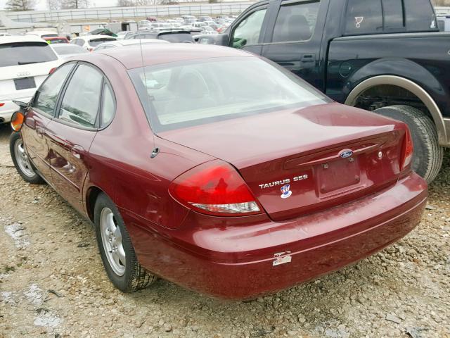 1FAFP55234A167925 - 2004 FORD TAURUS SES MAROON photo 3