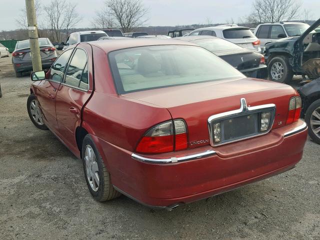 1LNHM86S55Y641034 - 2005 LINCOLN LS RED photo 3
