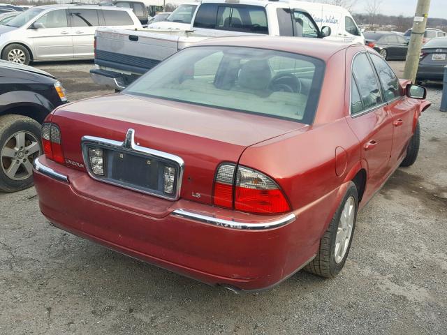 1LNHM86S55Y641034 - 2005 LINCOLN LS RED photo 4