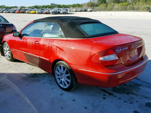 WDBTK56F57T081679 - 2007 MERCEDES-BENZ CLK 350 RED photo 3