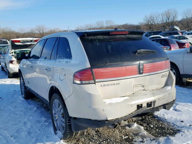 2LMDU68C58BJ38246 - 2008 LINCOLN MKX WHITE photo 3