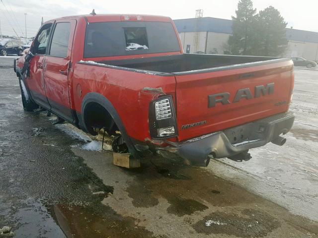 1C6RR7YT9GS253814 - 2016 RAM 1500 REBEL წითელი ფოტო 3