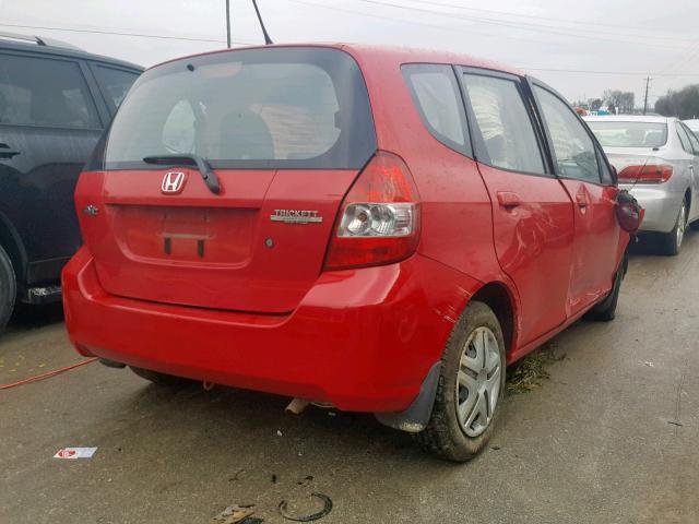 JHMGD37418S073244 - 2008 HONDA FIT RED photo 4