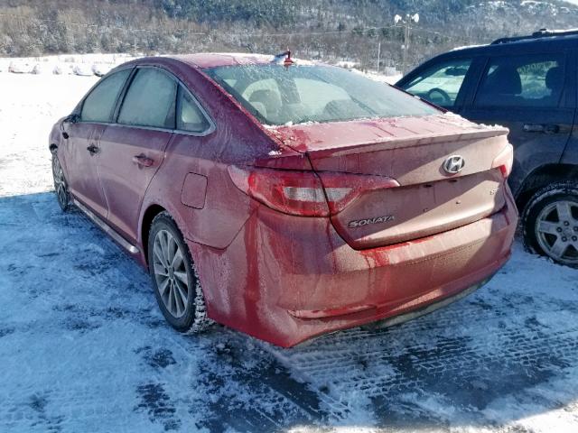 5NPE34AF8HH504396 - 2017 HYUNDAI SONATA SPO PURPLE photo 3