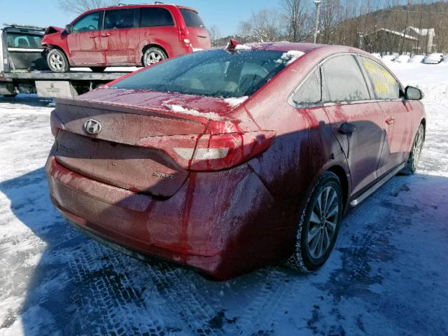 5NPE34AF8HH504396 - 2017 HYUNDAI SONATA SPO PURPLE photo 4