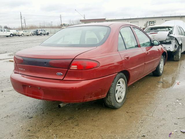 3FAFP13PX1R126300 - 2001 FORD ESCORT RED photo 4