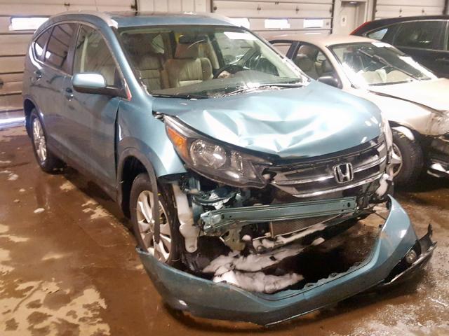 2HKRM4H77EH603042 - 2014 HONDA CR-V EXL BLUE photo 1