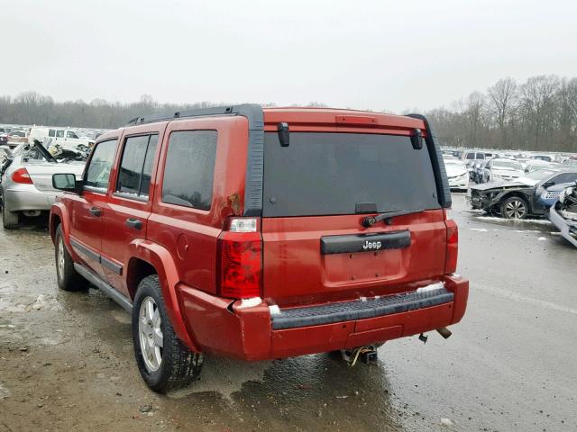 1J8HH48K36C132159 - 2006 JEEP COMMANDER წითელი ფოტო 3