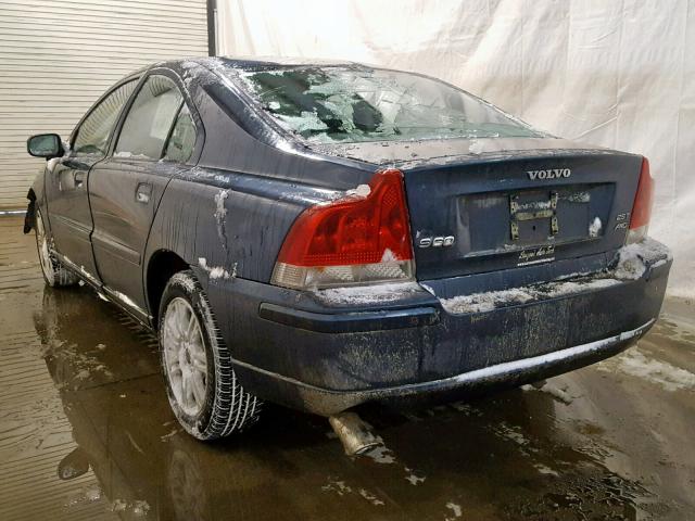 YV1RH592X72634524 - 2007 VOLVO S60 2.5T BLUE photo 3