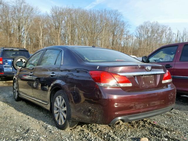 4T1BK3DB3CU456230 - 2012 TOYOTA AVALON BAS MAROON photo 3