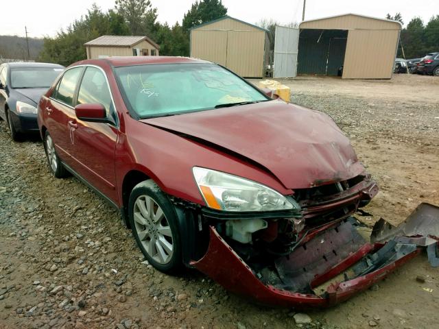 1HGCM66487A033817 - 2007 HONDA ACCORD SE RED photo 1