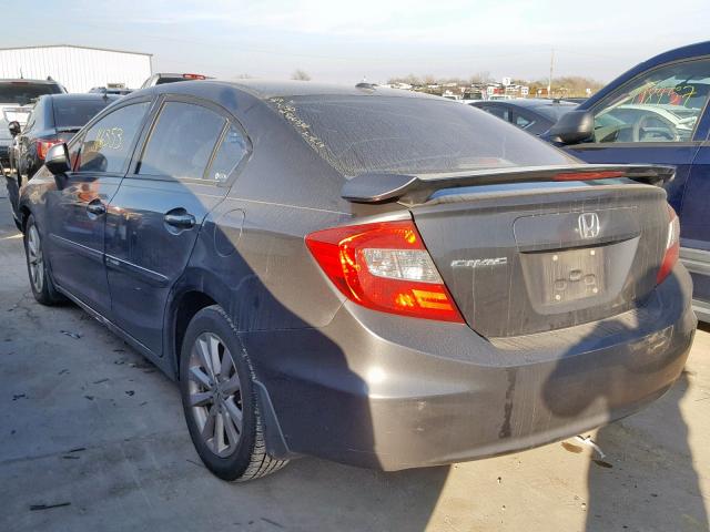 19XFB2F90CE068462 - 2012 HONDA CIVIC EXL GRAY photo 3