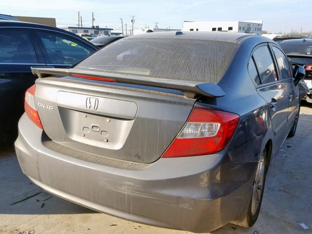 19XFB2F90CE068462 - 2012 HONDA CIVIC EXL GRAY photo 4