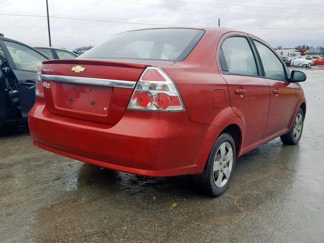 KL1TD5DE8BB184803 - 2011 CHEVROLET AVEO LS RED photo 4