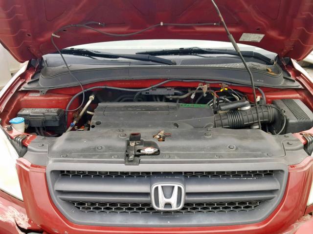 2HKYF18754H568035 - 2004 HONDA PILOT EXL MAROON photo 7