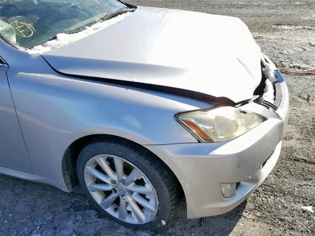 JTHCK262295030398 - 2009 LEXUS IS 250 SILVER photo 9