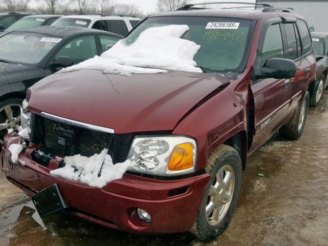 1GKDT13S642147577 - 2004 GMC ENVOY MAROON photo 2