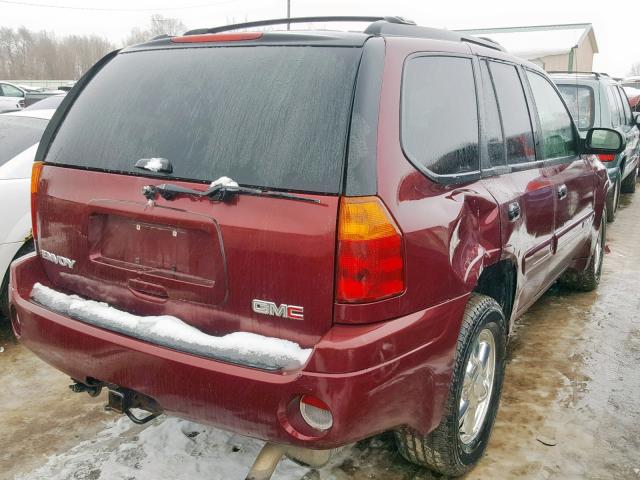 1GKDT13S642147577 - 2004 GMC ENVOY MAROON photo 4