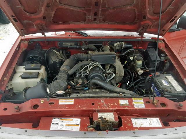 1FTCR10A2VPB22925 - 1997 FORD RANGER MAROON photo 7