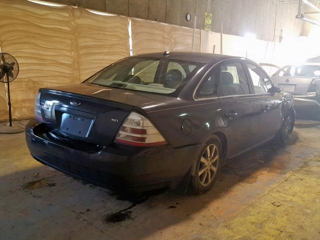 1FAHP24W78G104065 - 2008 FORD TAURUS SEL BLACK photo 4