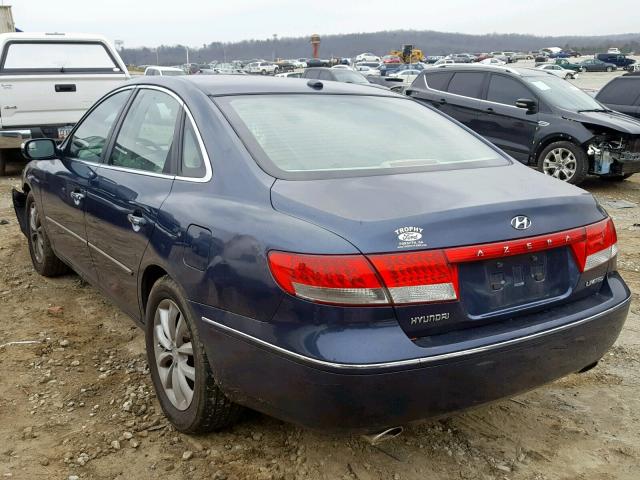 KMHFC46F77A229943 - 2007 HYUNDAI AZERA SE BLUE photo 3