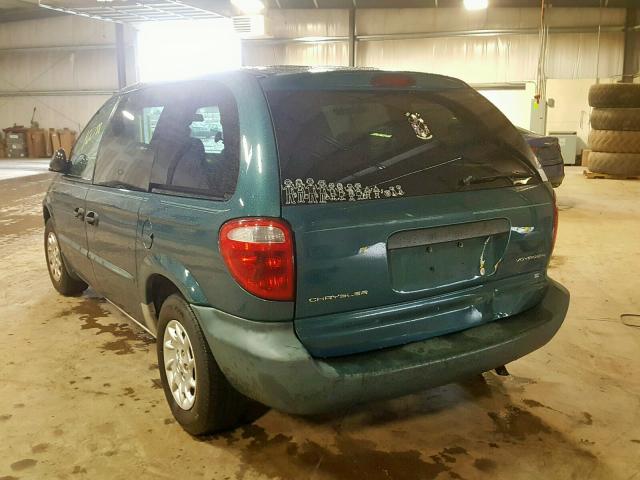 1C4GJ25382B516611 - 2002 CHRYSLER VOYAGER TURQUOISE photo 3