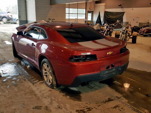 2G1FB1E32F9194910 - 2015 CHEVROLET CAMARO LS RED photo 3