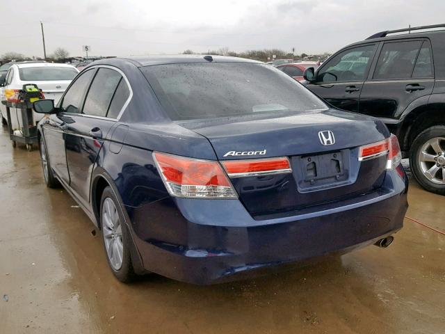 1HGCP2F81BA004588 - 2011 HONDA ACCORD EXL BLUE photo 3